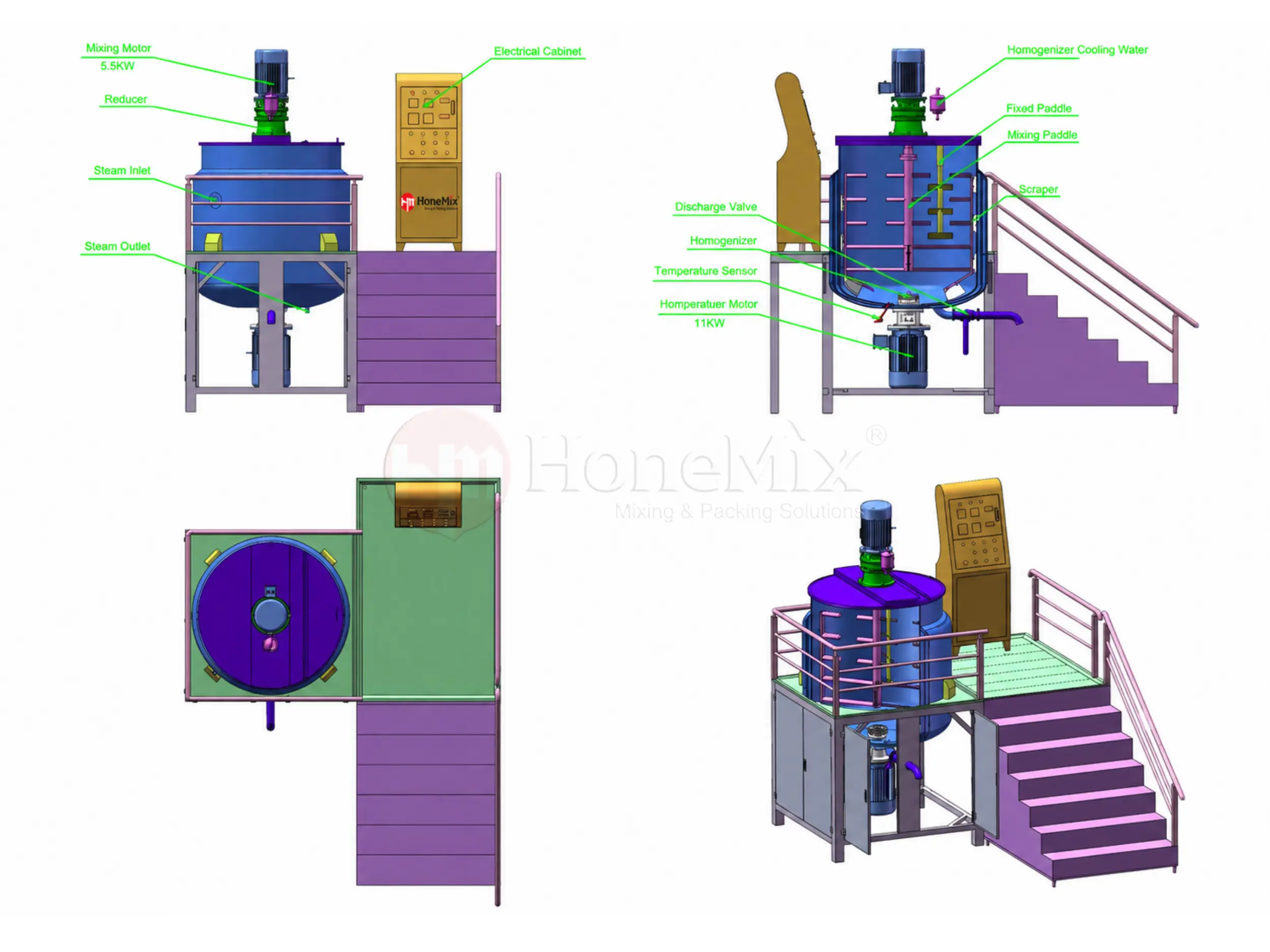 HHM-1000L Liquid Mixing Tank 3D Layout Design For Thailand Project HHM-1000L-Liquid-Mixing-Tank-3D-Layout-Design-For-Thailand-Project