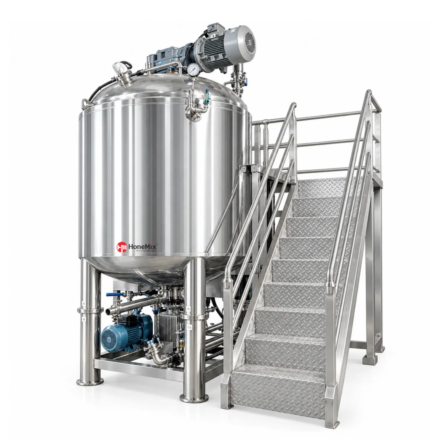 HVE-F Fixed Vacuum Emulsifying Mixer for Large-Batch Production 500–5000L