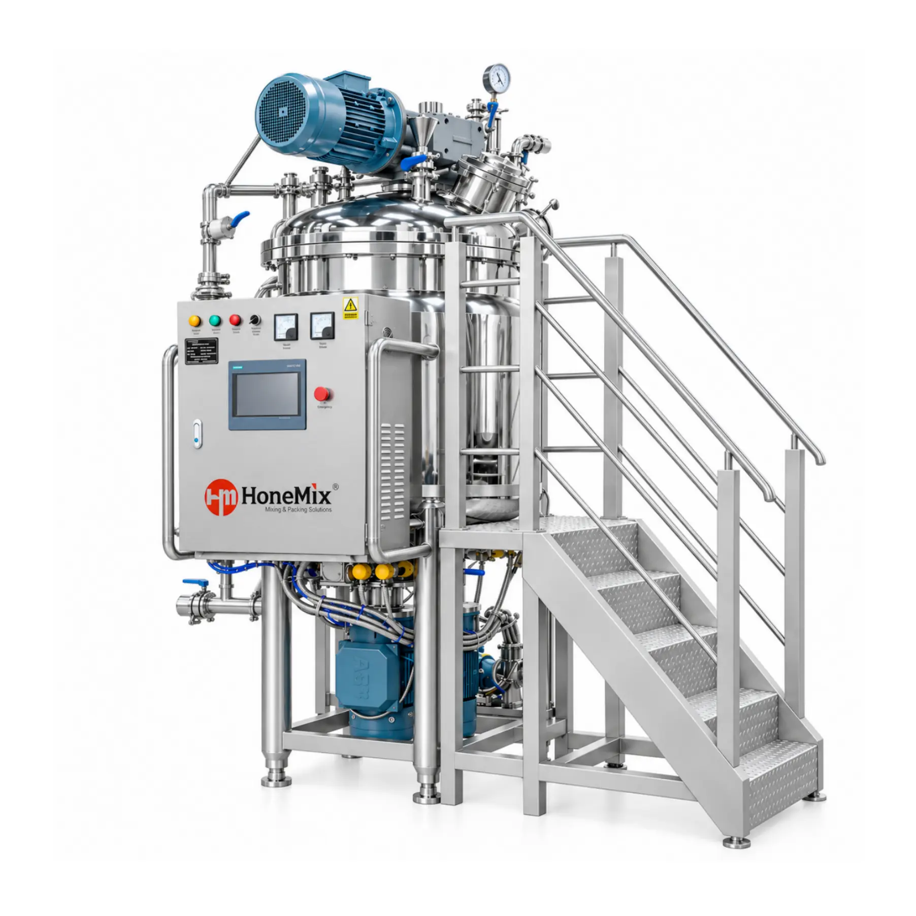 Fixed Vacuum Emulsifying Mixer for Small- to Medium-Scale Production 50–500L