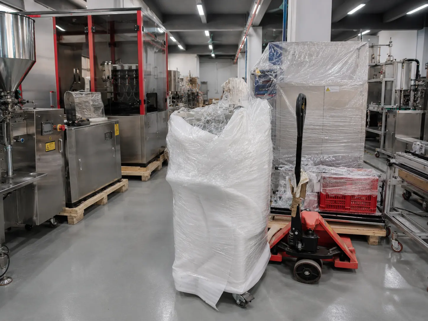 Perfume Mixing Storage Tank Protected Before Packing HONEMIX Perfume Pneumatic Mixing Storage Tank Wrapped With Protective Film Before Export PackingHONEMIX