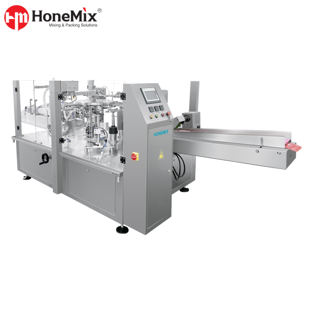 HONEMIX-Automatic-Stand-Up-Pouch-Filling-And-Sealing-Machine-Side-View